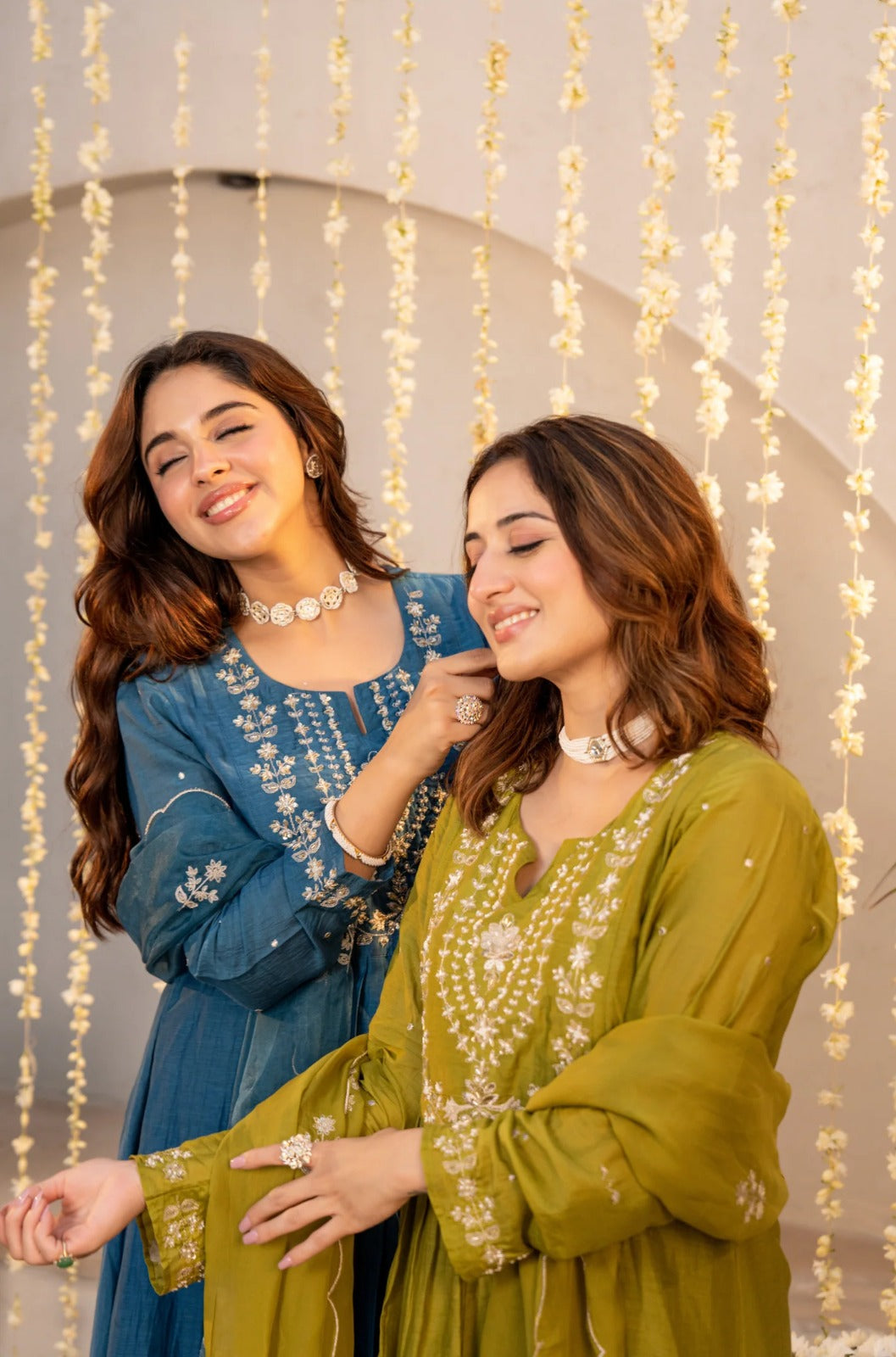 Elegant Olive Green Embroidered Anarkali Kurta Set with Dupatta for Women