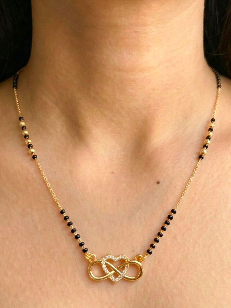 Infinity Heart Design Mangalsutra with Diamond Accent