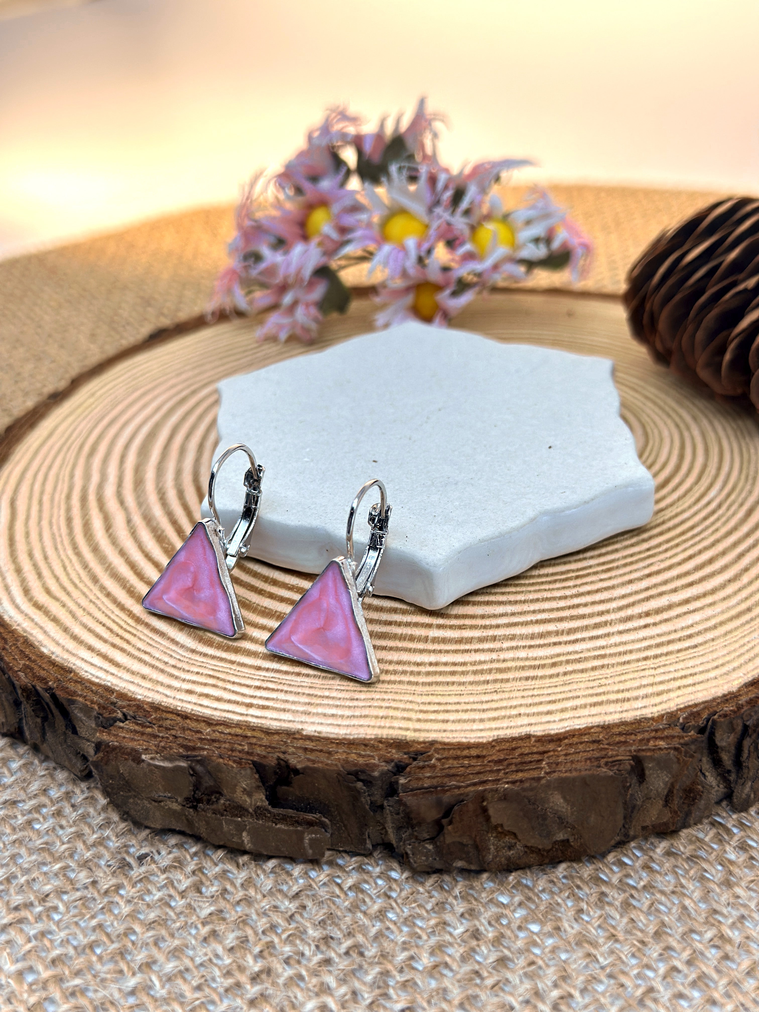 gemstone raw crystal dangle earring