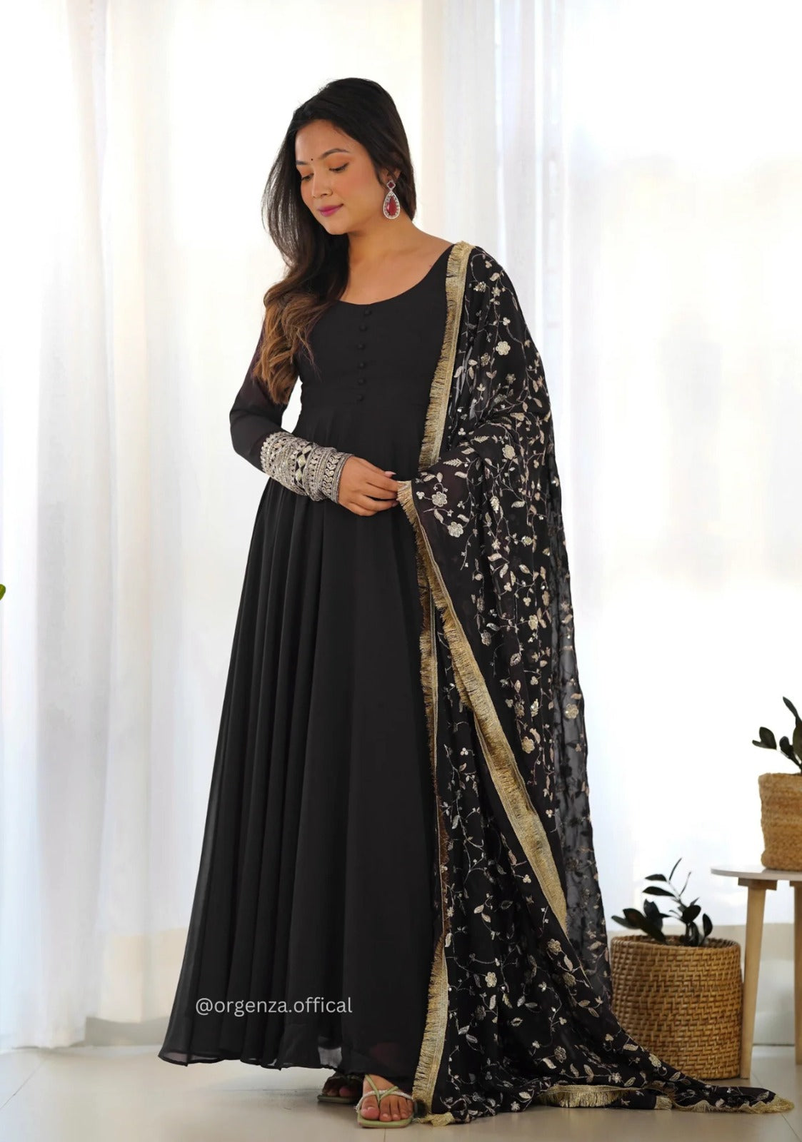 Women Fit & Flare Dress with Dupatta