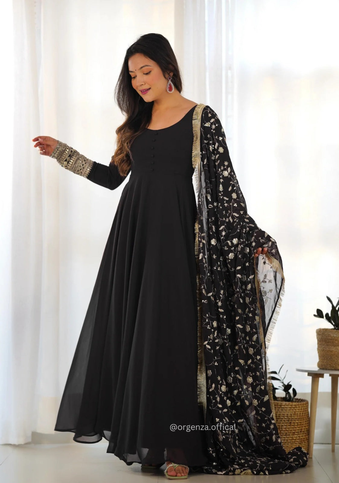 Women Fit & Flare Dress with Dupatta