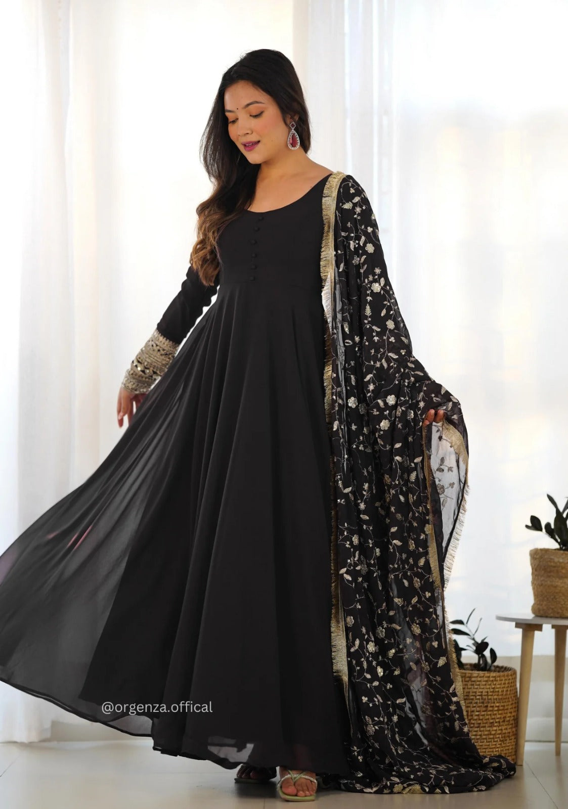 Women Fit & Flare Dress with Dupatta