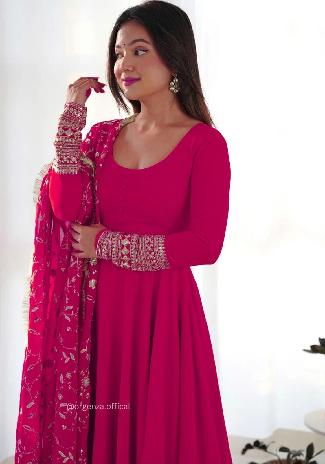 Women Fit & Flare Dress with Dupatta