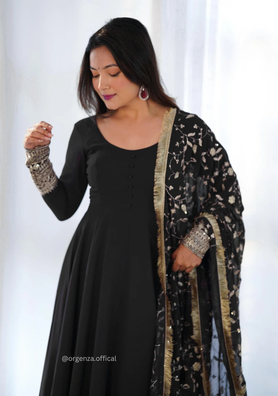 Women Fit & Flare Dress with Dupatta