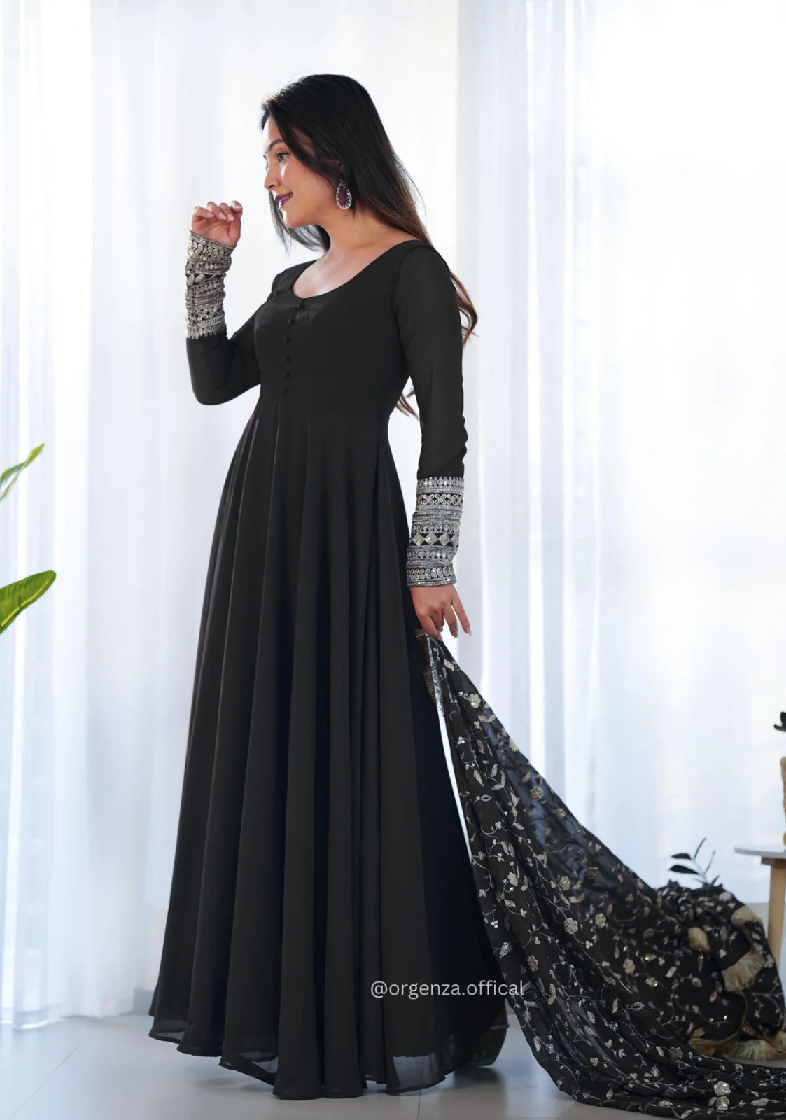 Women Fit & Flare Dress with Dupatta