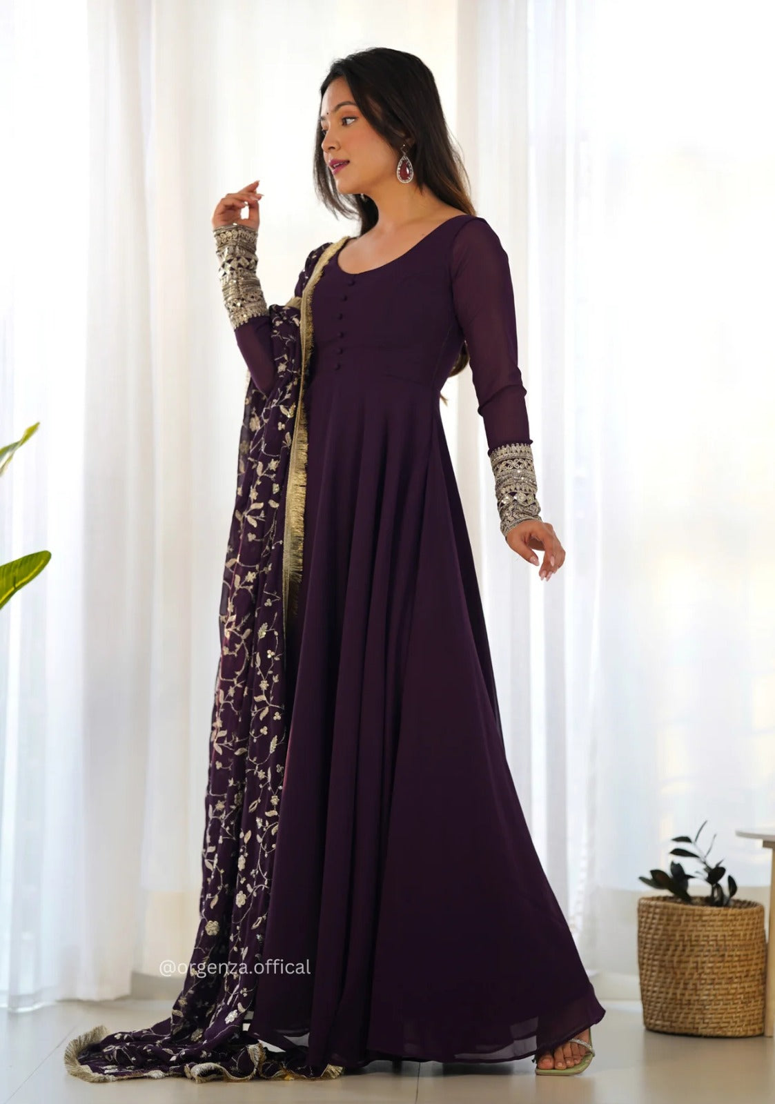 Women Fit & Flare Dress with Dupatta