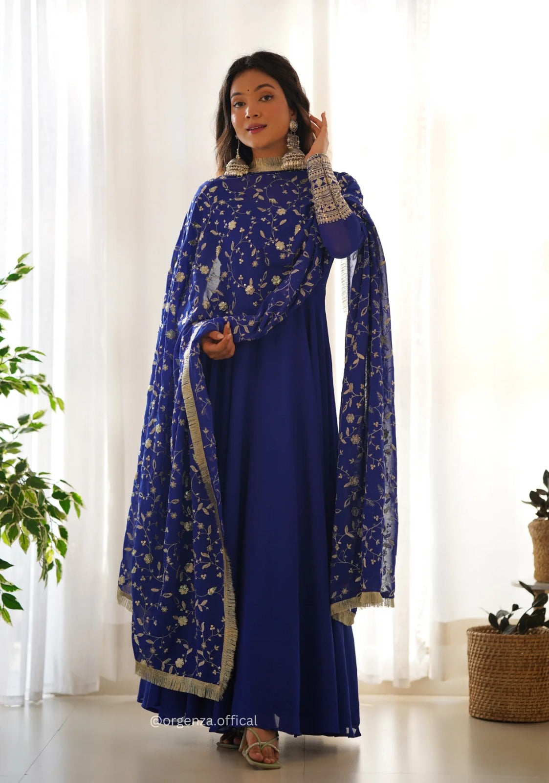 Women Fit & Flare Dress with Dupatta