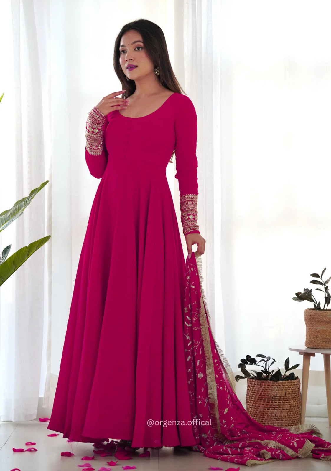 Women Fit & Flare Dress with Dupatta