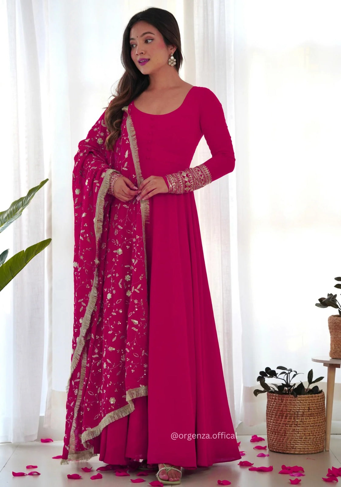 Women Fit & Flare Dress with Dupatta