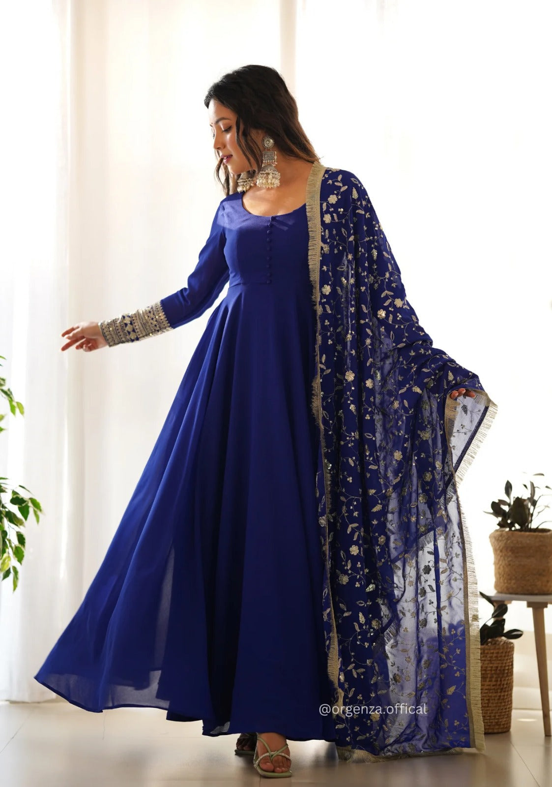 Women Fit & Flare Dress with Dupatta