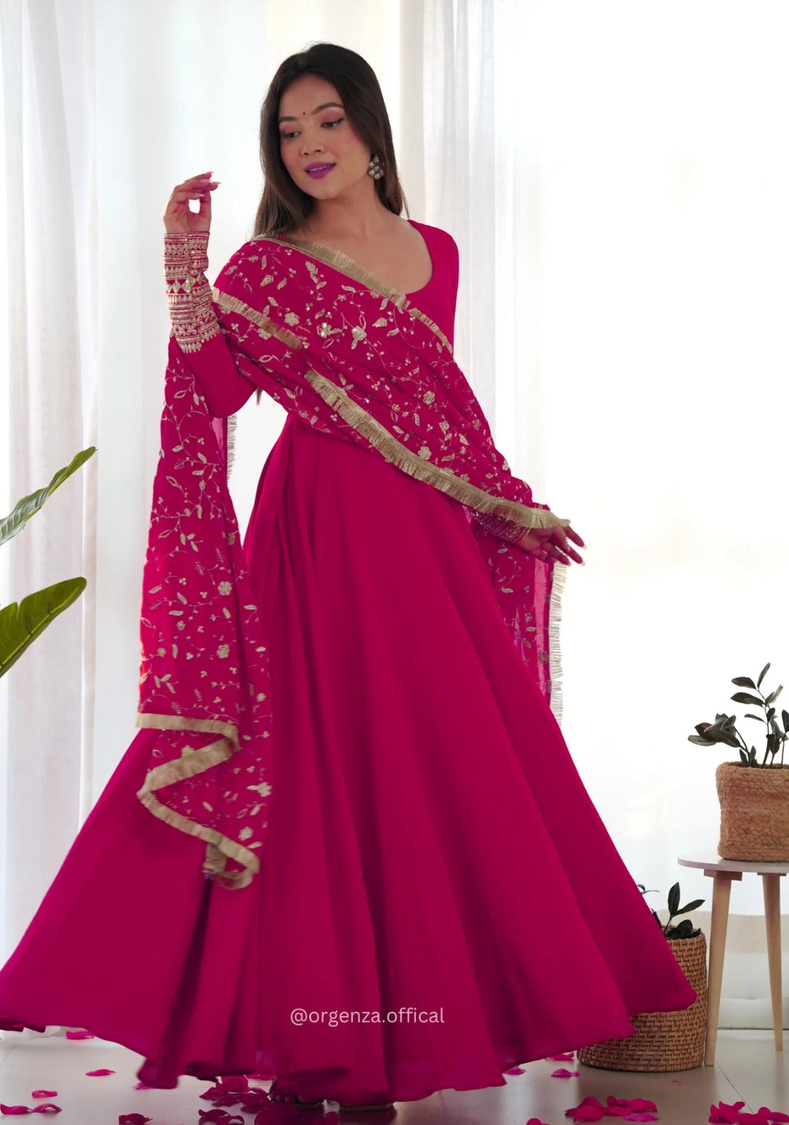 Women Fit & Flare Dress with Dupatta