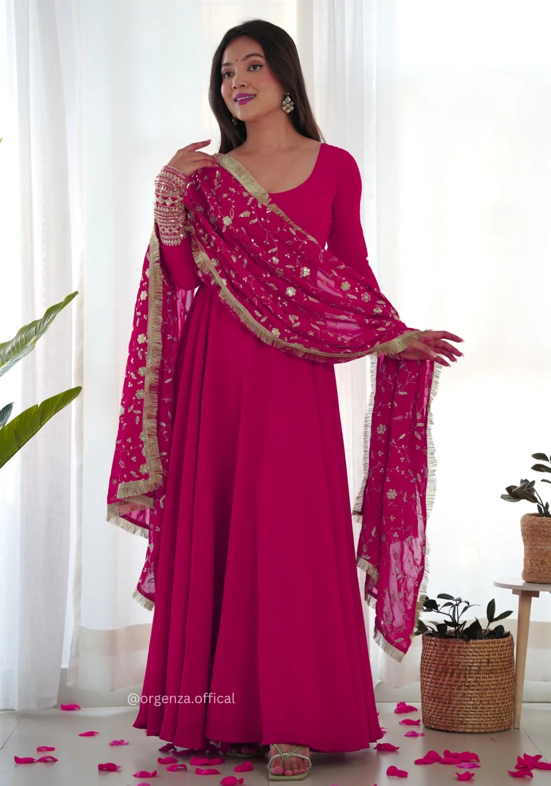 Women Fit & Flare Dress with Dupatta