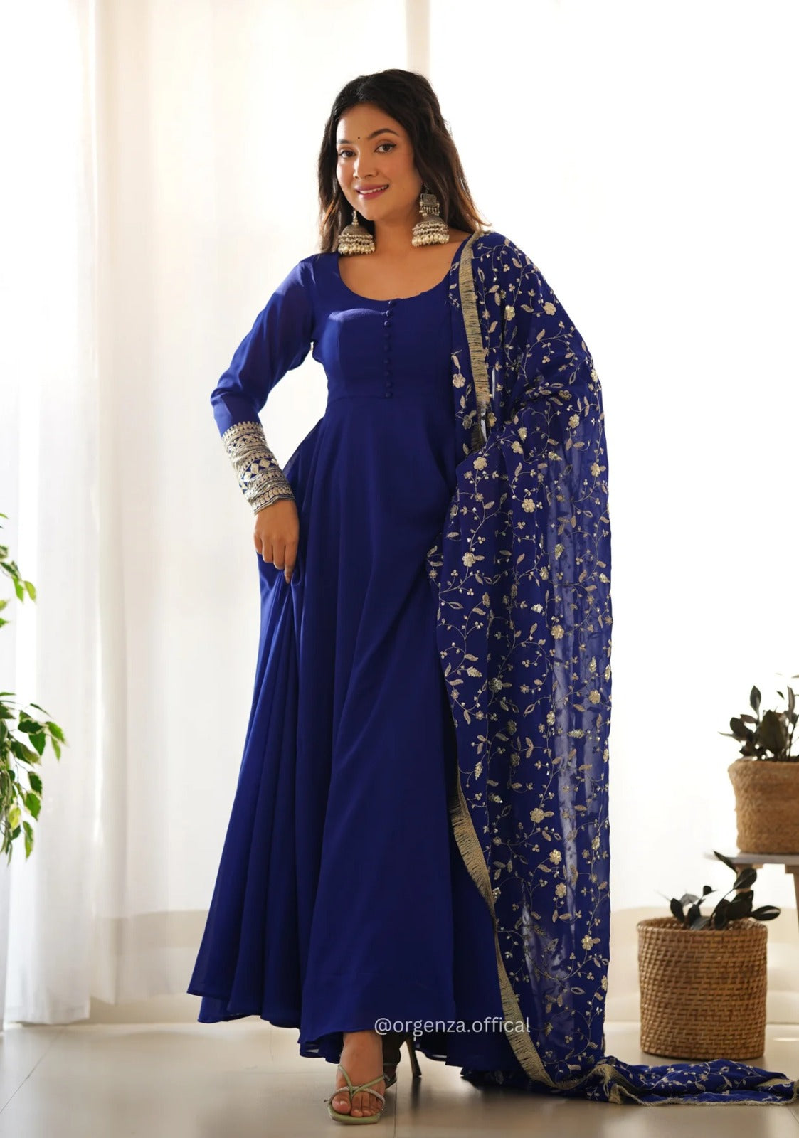 Women Fit & Flare Dress with Dupatta