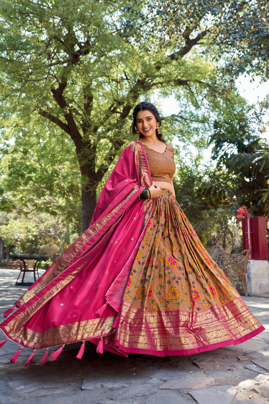 Women Embellished Flared Lehenga Choli Set with Dupatta