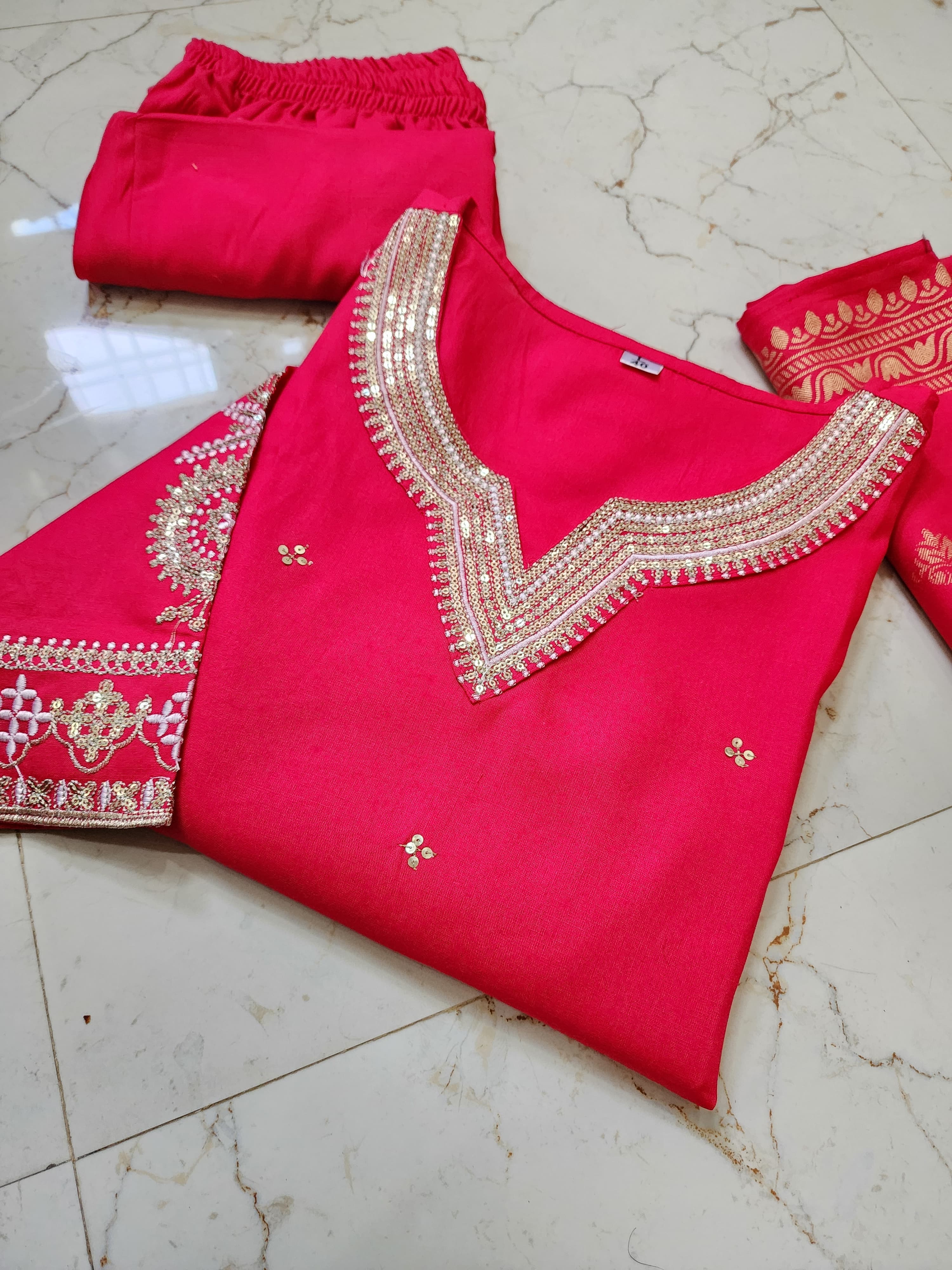 Women Embroidered Straight Kurta Suit Set