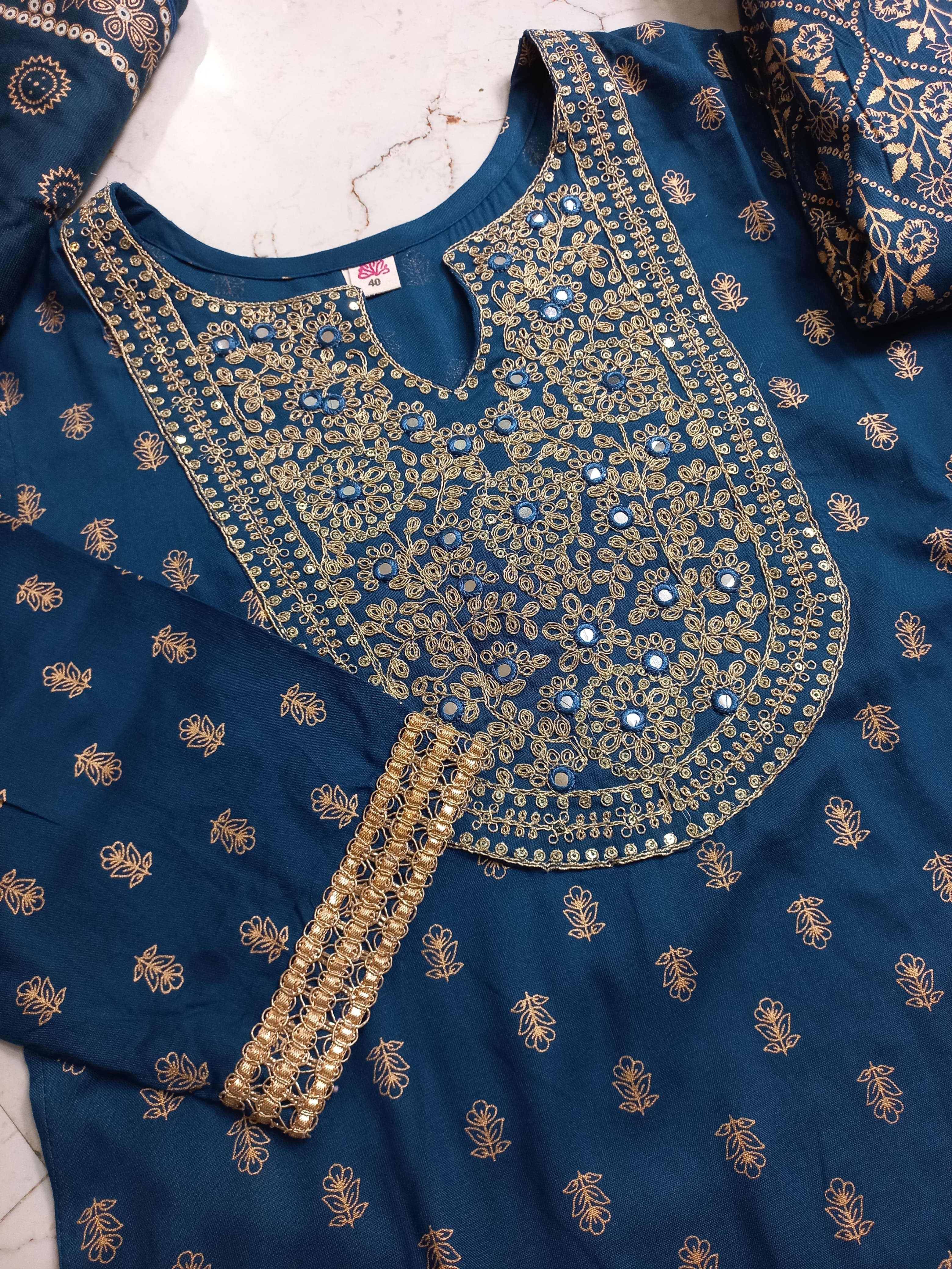 Women Rayon Kurta Sharara Dupatta Set