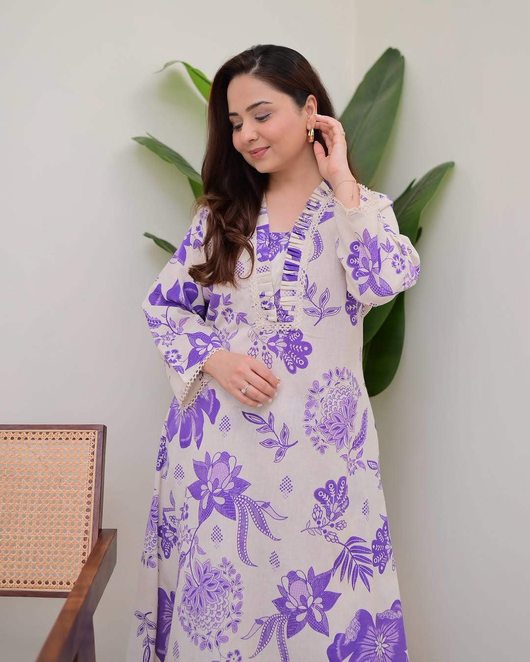 Floral A Line Cotton Kurta Set