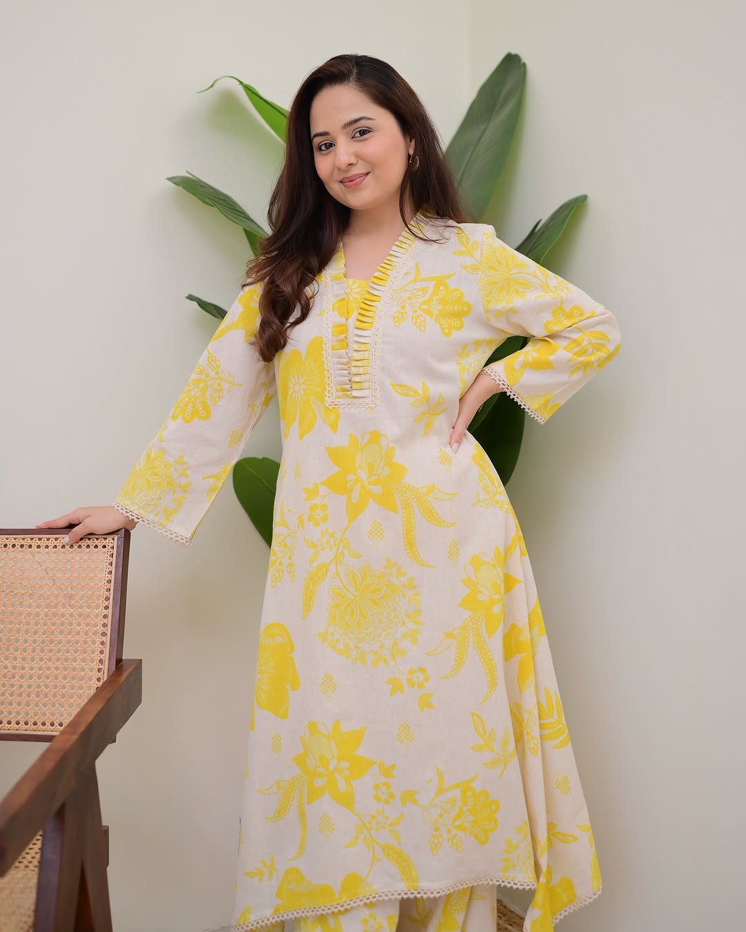 Floral A Line Cotton Kurta Set
