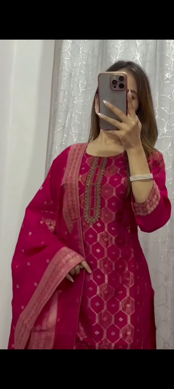 Most Beautiful Pure Banarasi Silk Jequard Weaving Suit Set