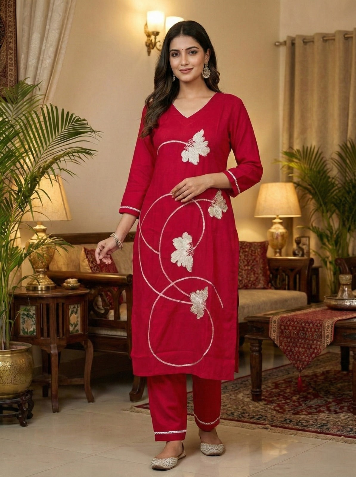 Women’s Embroidered Kurta Set with Dupatta