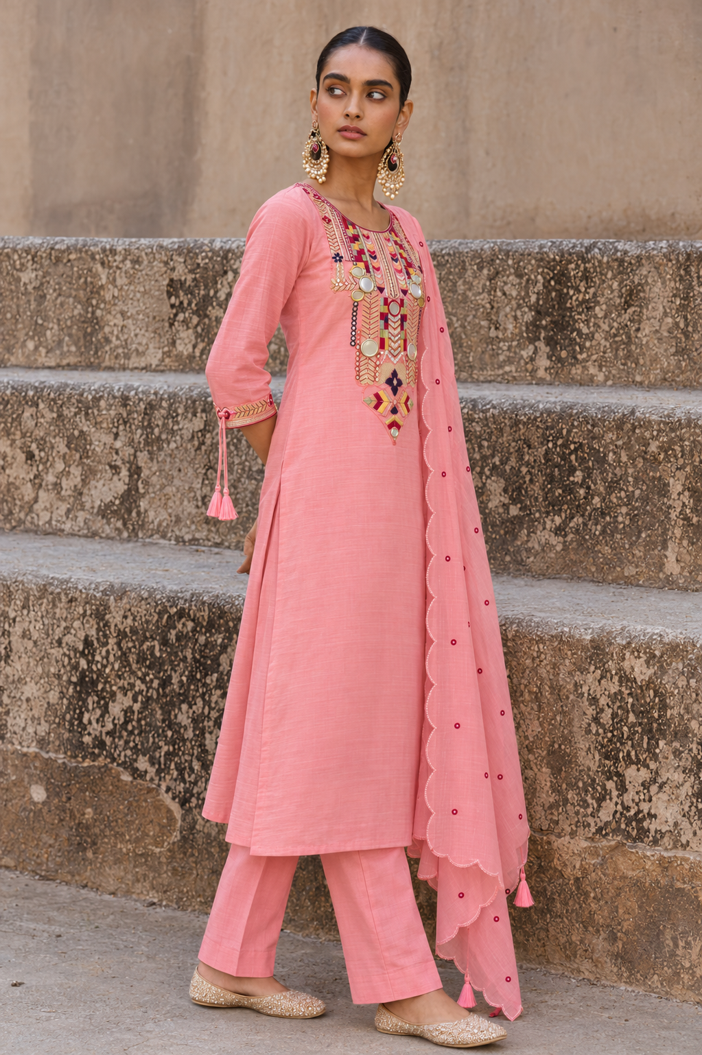 Tassled Embroidered Outfit