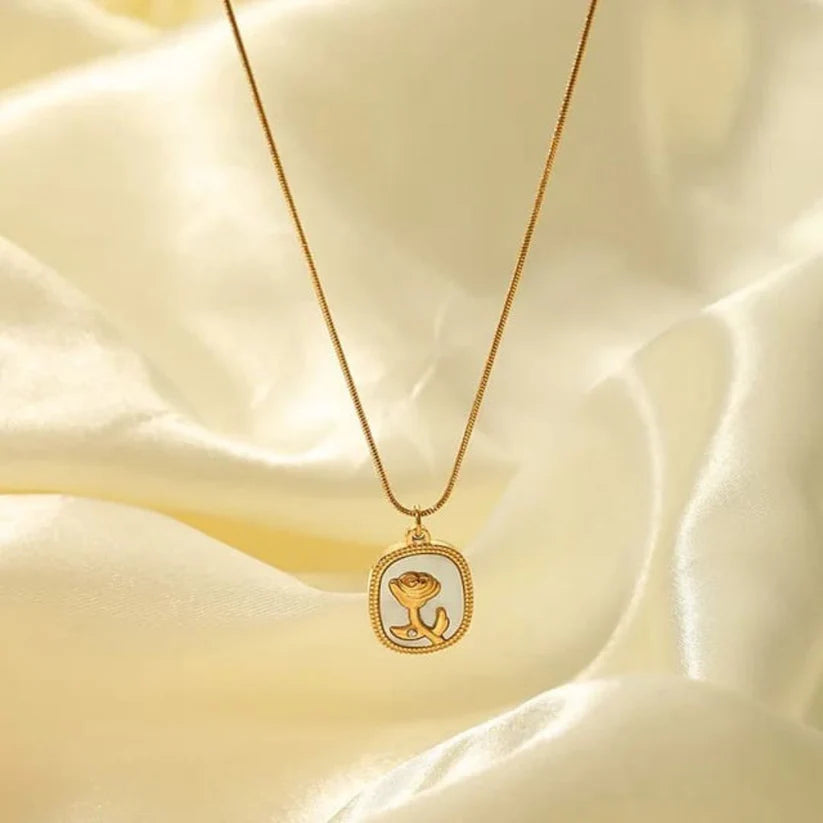 Gold-Plated Square Pendants with Chains