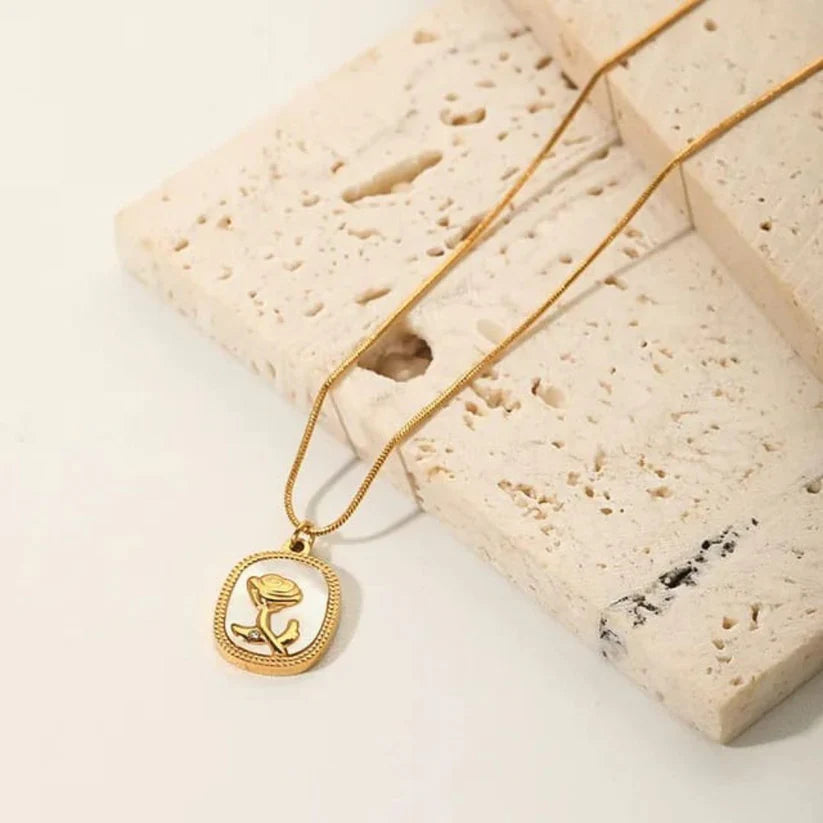 Gold-Plated Square Pendants with Chains