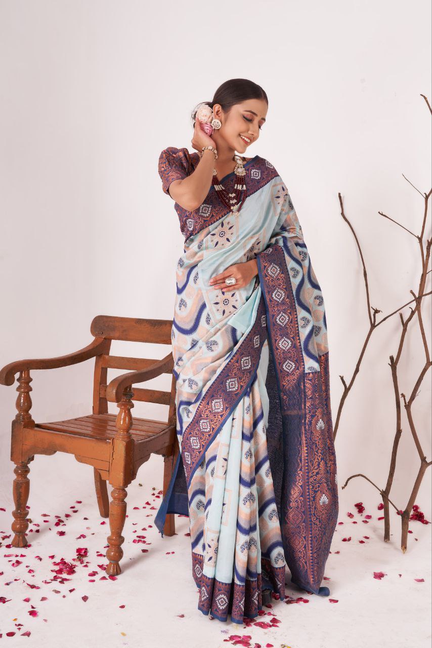 Woven Design Zari Silk Cotton Banarasi Saree