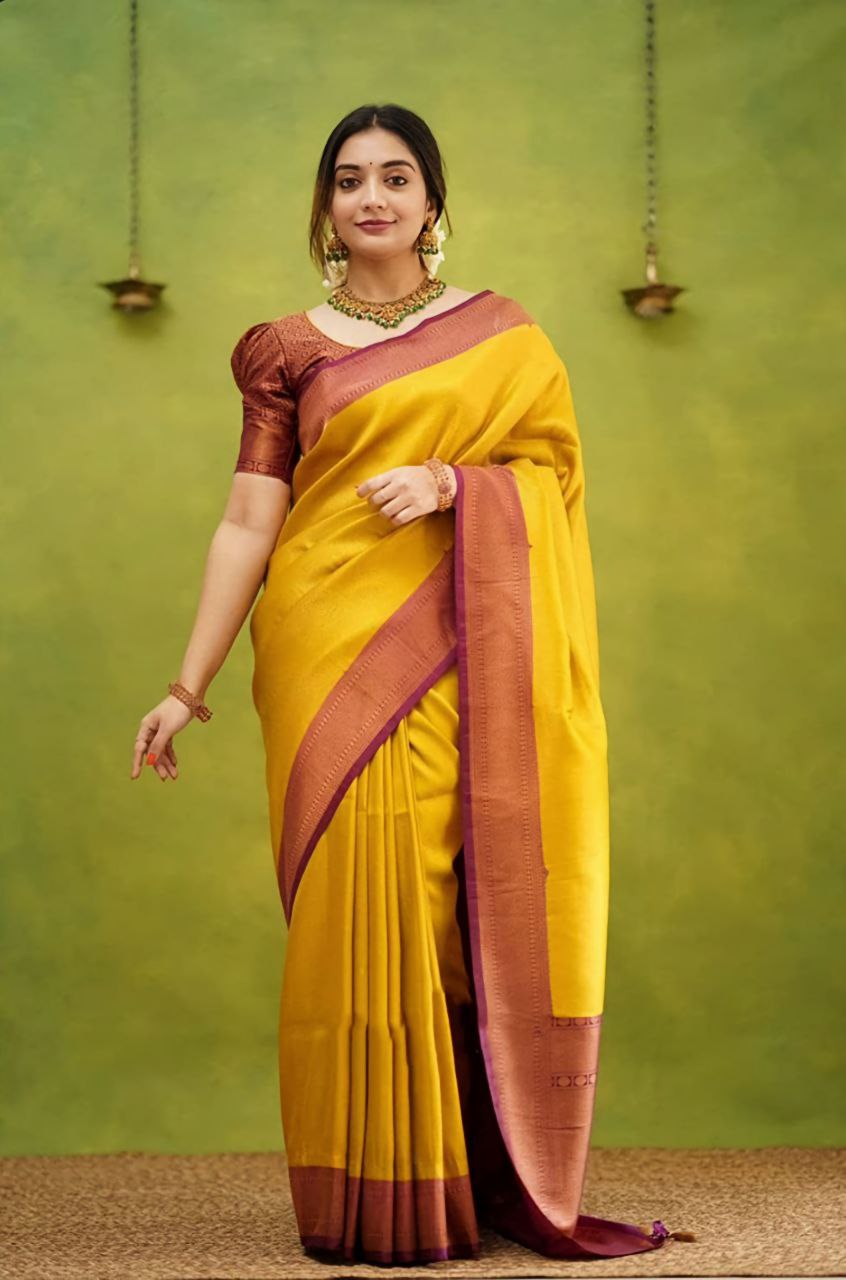 Kanjivaram Silk Saree with Floral Woven Motifs