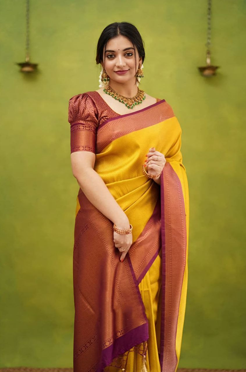 Kanjivaram Silk Saree with Floral Woven Motifs