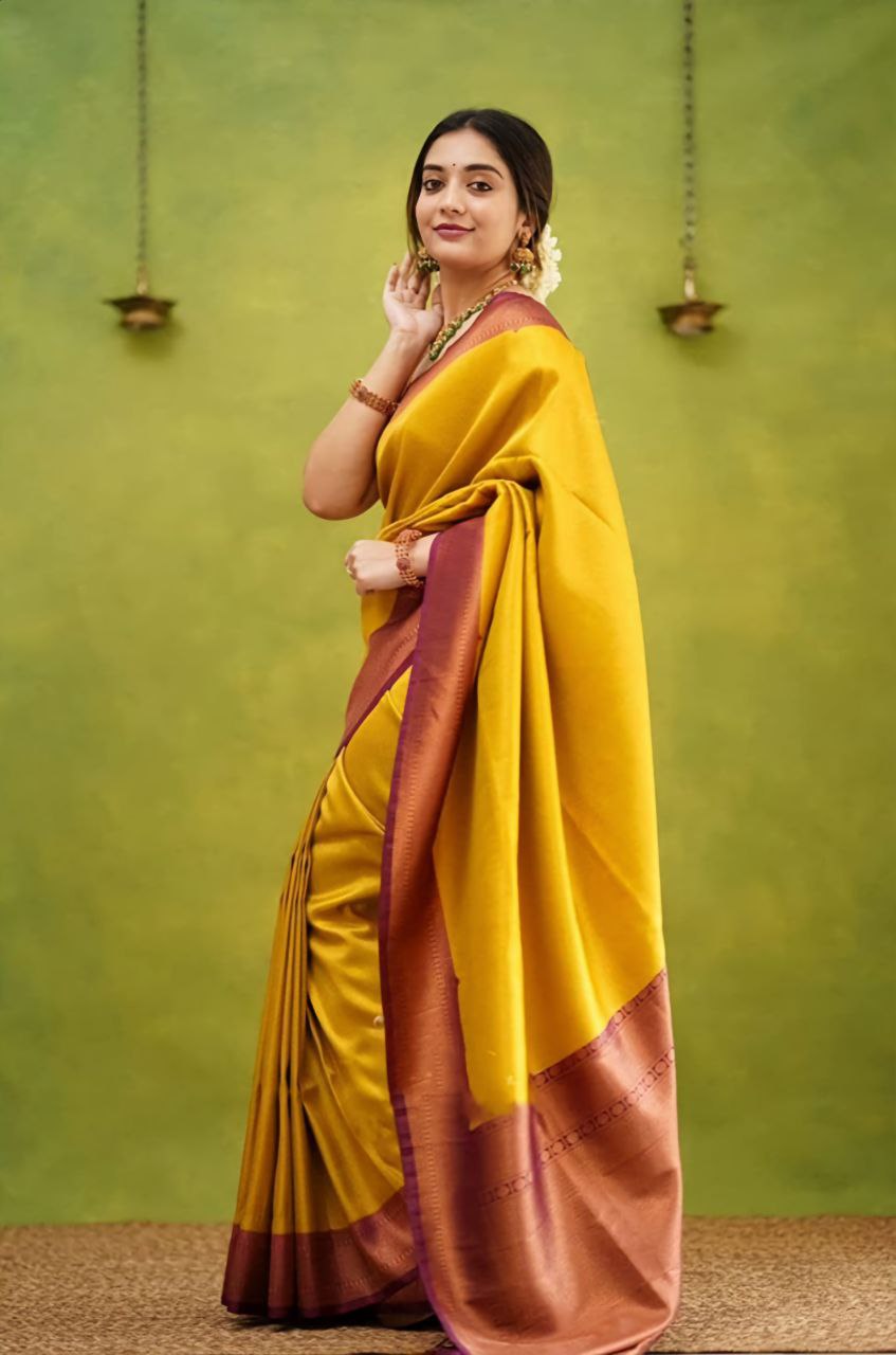 Kanjivaram Silk Saree with Floral Woven Motifs