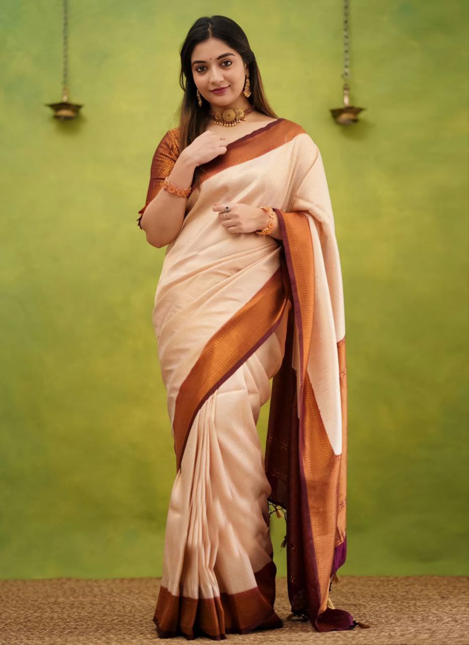 Kanjivaram Silk Saree with Floral Woven Motifs