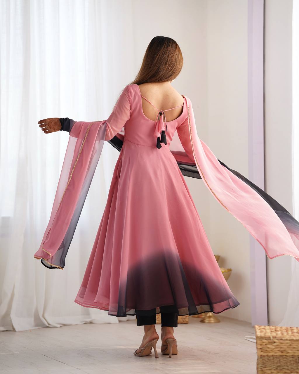 Pink Lady Georgette Anarkali Set