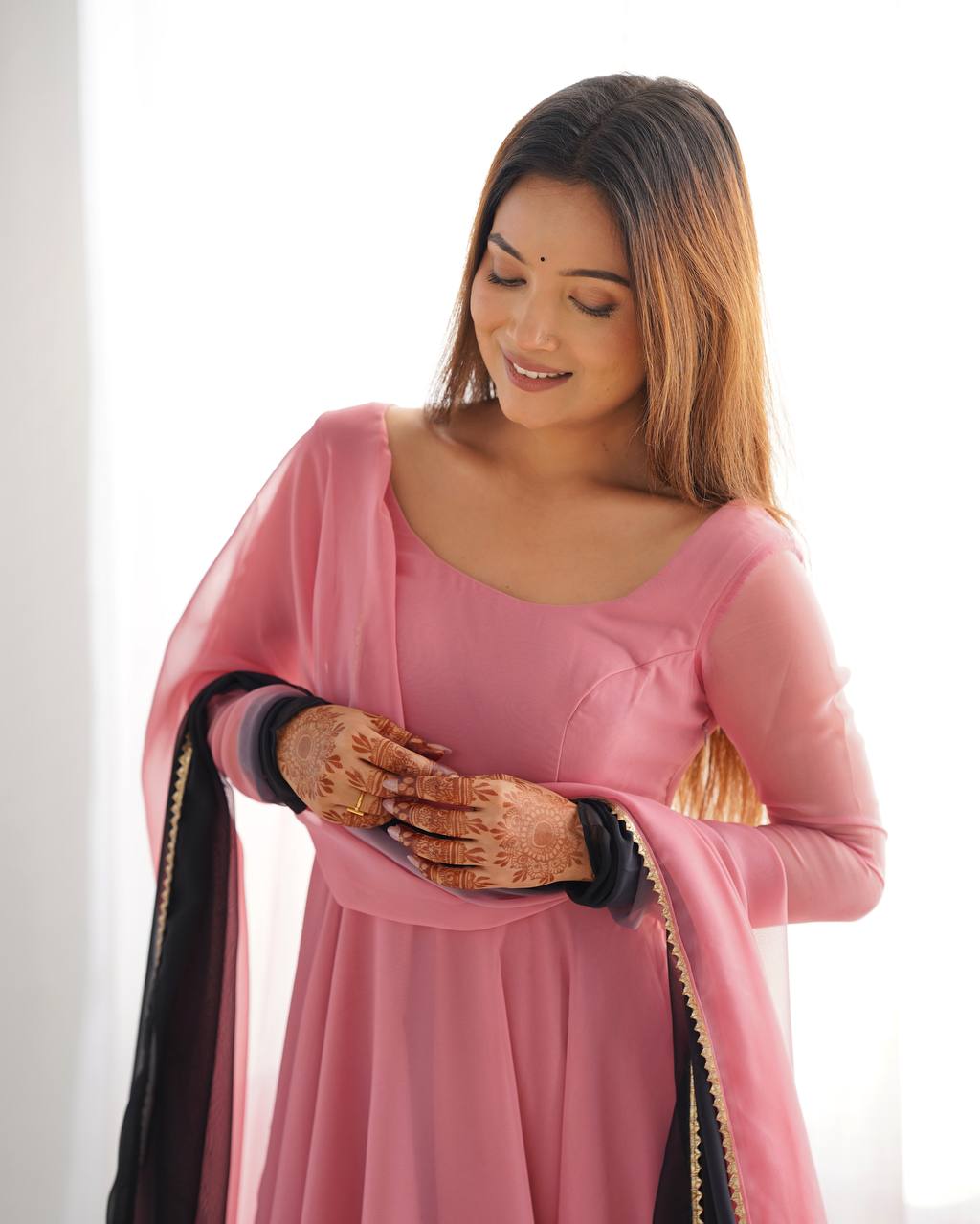 Pink Lady Georgette Anarkali Set