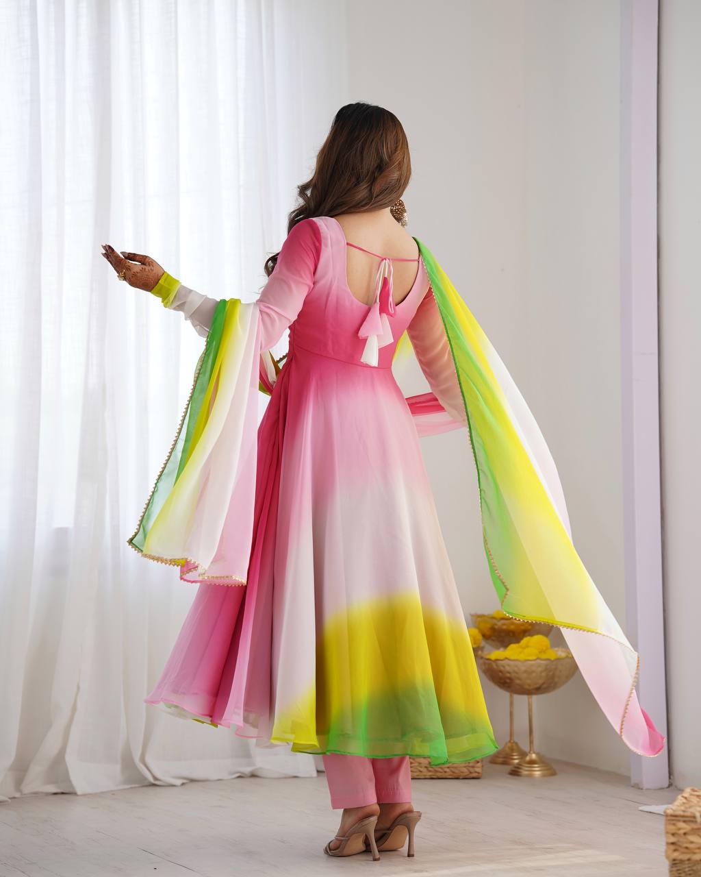 Trending Multi color Georgette Anarkali Set