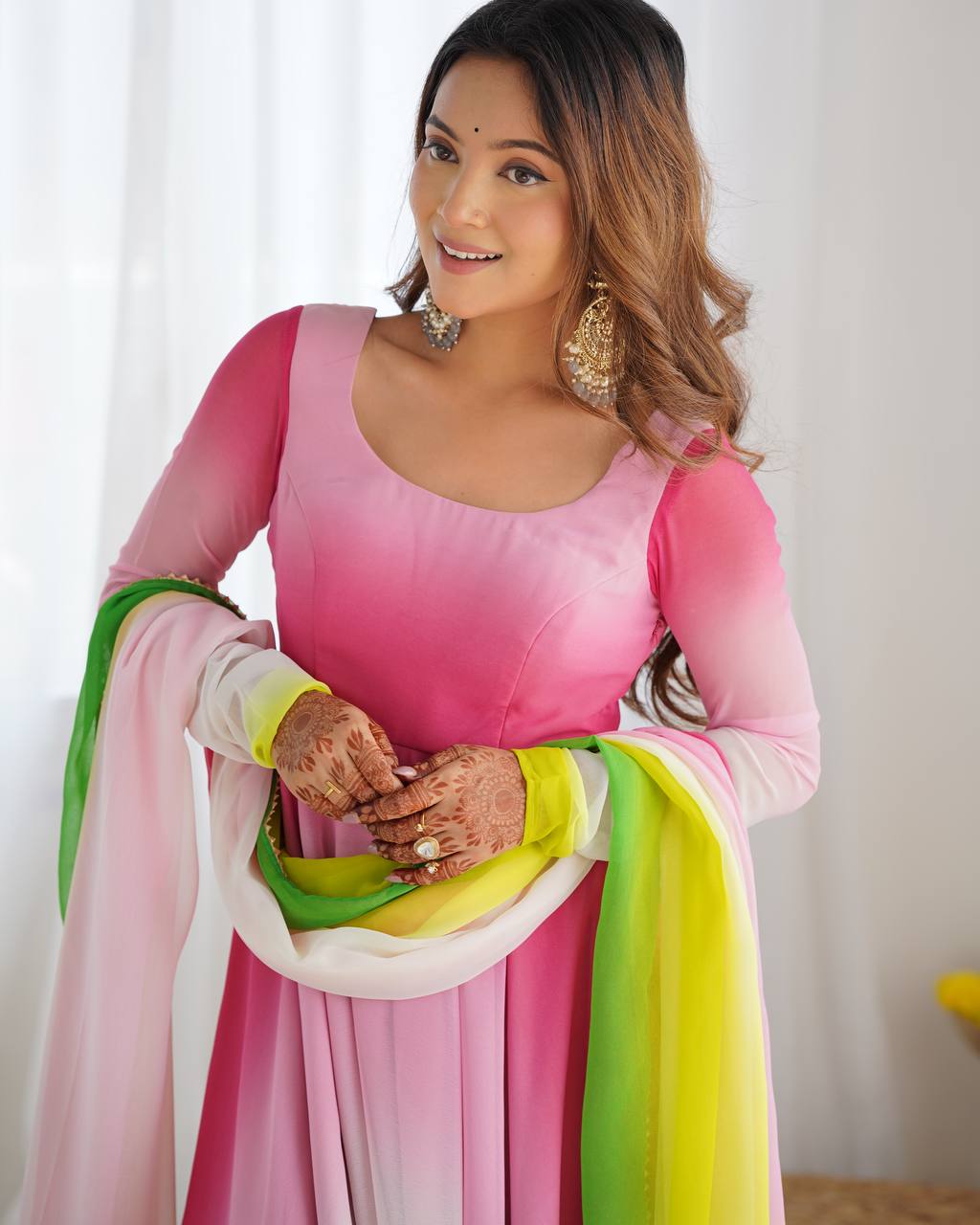 Trending Multi color Georgette Anarkali Set