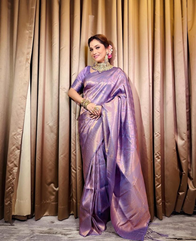 Woven, Self Design Banarasi Cotton Silk, Jacquard Saree