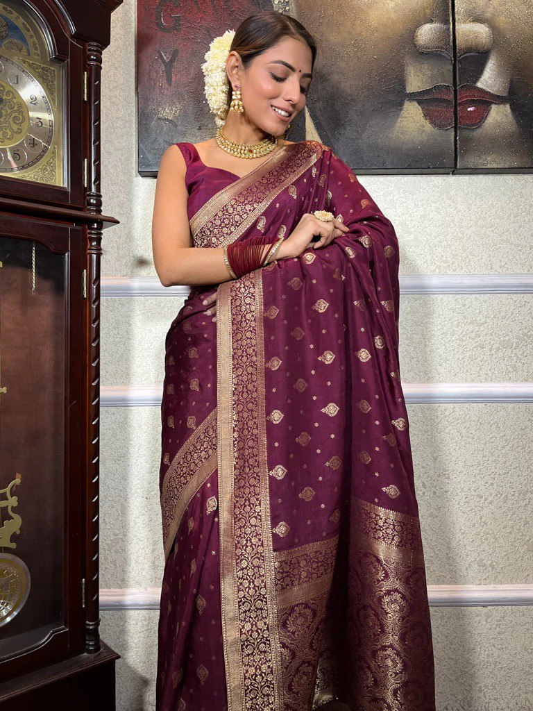 Scarlet Banarasi Uppada Silk Saree