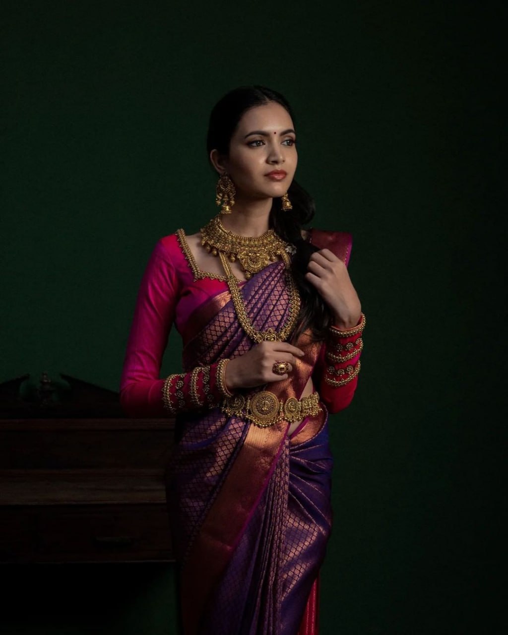 Innovative Purple Soft Silk Saree With Classic Blouse Pieced