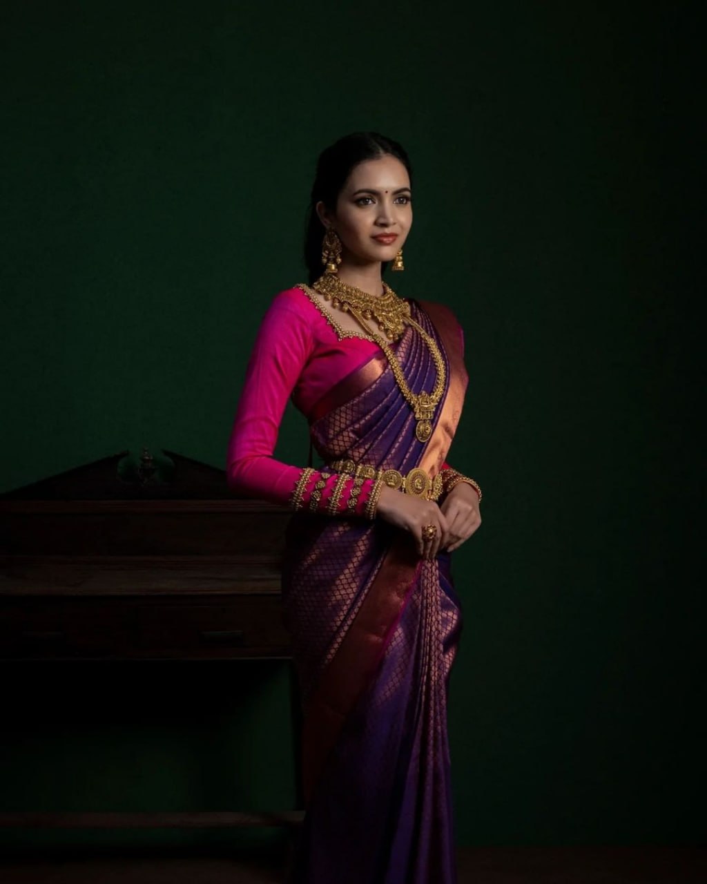 Innovative Purple Soft Silk Saree With Classic Blouse Pieced