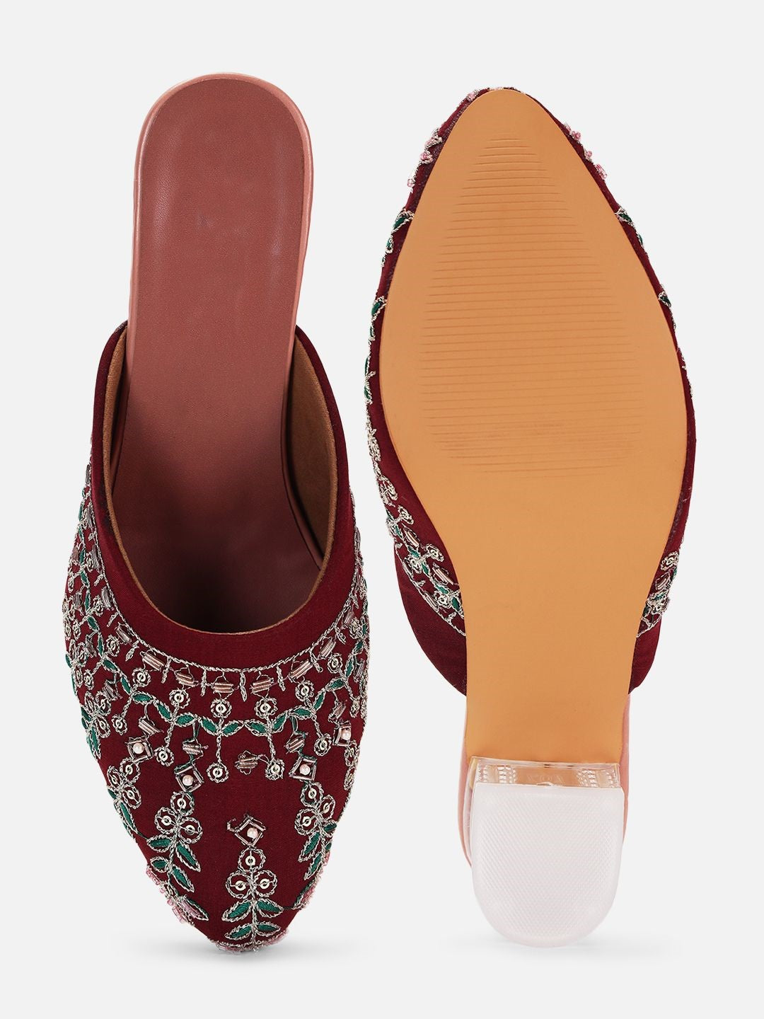 Women's White Embellished Rexine Block Heel Wedge Heels with PVC Sole - Stylish and Comfortable (Copy)